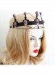 Baroque Palace Style Purple Rose Flower Black Tassel Crown Halloween Handmade Female Hair Band