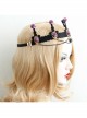 Baroque Palace Style Purple Rose Flower Black Tassel Crown Halloween Handmade Female Hair Band