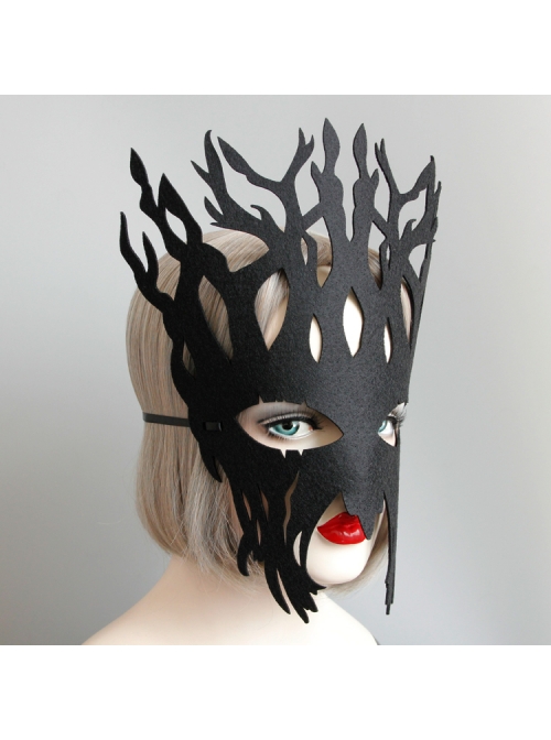 Handmade Exaggerated Male Female Child Big Tree Role Show Halloween Party Black Mask
