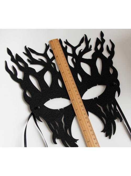 Handmade Exaggerated Male Female Child Big Tree Role Show Halloween Party Black Mask