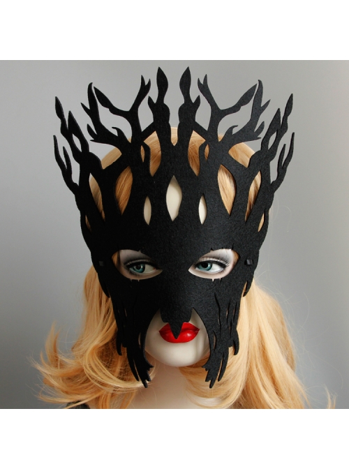 Handmade Exaggerated Male Female Child Big Tree Role Show Halloween Party Black Mask