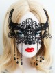 Sexy Hollow Gothic Retro Blindfold Black Lace Halloween Party Half Face Mask