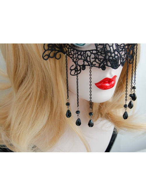 Sexy Hollow Gothic Retro Blindfold Black Lace Halloween Party Half Face Mask