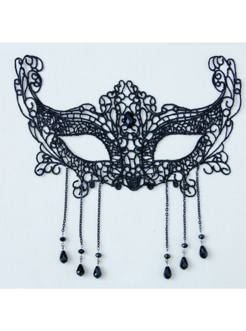 Sexy Hollow Gothic Retro Blindfold Black Lace Halloween Party Half Face Mask