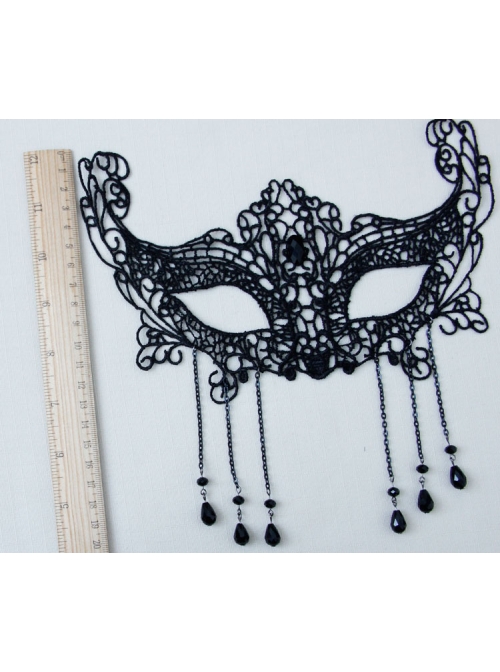 Sexy Hollow Gothic Retro Blindfold Black Lace Halloween Party Half Face Mask