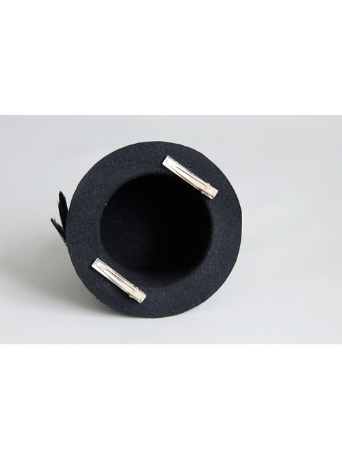 Baroque Black Retro Feather Birthday Party Stage Show Top Hat