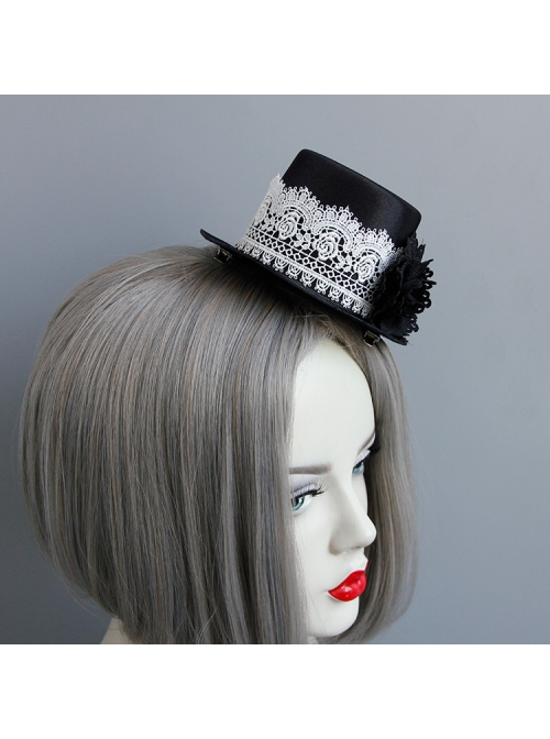 Baroque Black Retro Feather Birthday Party Stage Show Top Hat