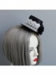 Baroque Black Retro Feather Birthday Party Stage Show Top Hat