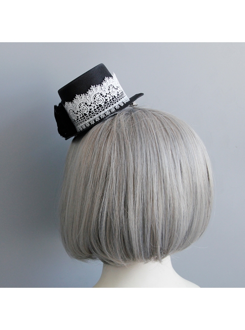 Baroque Black Retro Feather Birthday Party Stage Show Top Hat