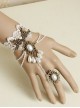 Vintage Baroque White Lace Pearl Bride Palace Prom Ring Bracelet