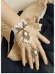 Vintage Baroque White Lace Pearl Bride Palace Prom Ring Bracelet