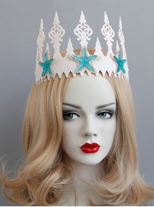 Fashion Christmas Mermaid Queen Show Starfish White Crown Headband