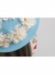 Fashion Tea Party Temperament Bride Bridesmaid White Flowers Lace Blue Top Hat Hairpin