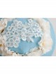 Fashion Tea Party Temperament Bride Bridesmaid White Flowers Lace Blue Top Hat Hairpin