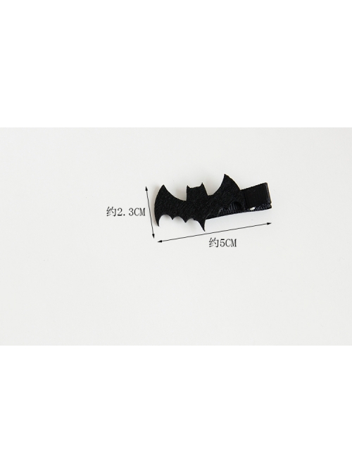 Gothic Black Halloween Theme Party Funny Bat Mini Fringe Clip Duckbill Clip