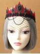 Black Gothic Vampire Queen Crown Headband Bar Dance Female Prom Veil