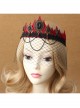 Black Gothic Vampire Queen Crown Headband Bar Dance Female Prom Veil