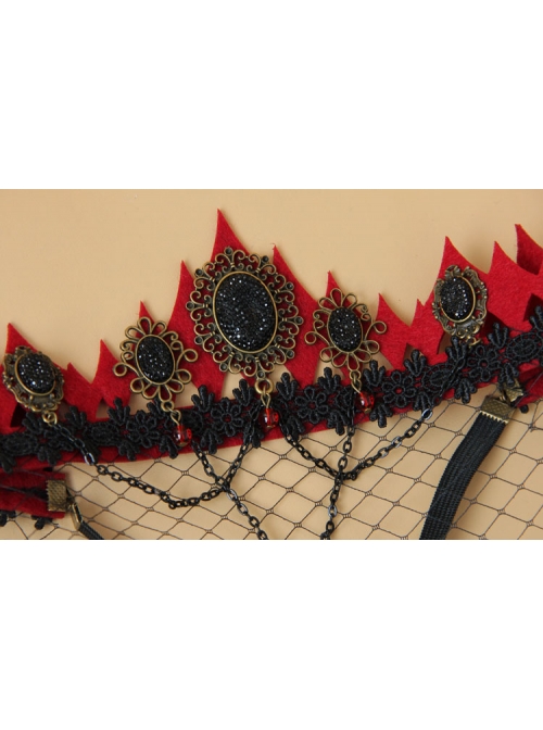 Black Gothic Vampire Queen Crown Headband Bar Dance Female Prom Veil