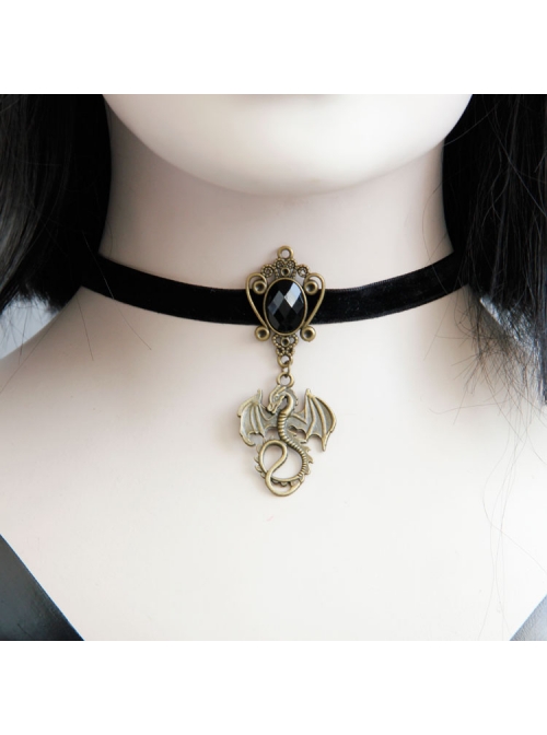 Black Gothic Exquisite All-match Velvet Rope Fashion Nightmare Jewel Short Necklace