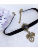 Black Gothic Exquisite All-match Velvet Rope Fashion Nightmare Jewel Short Necklace