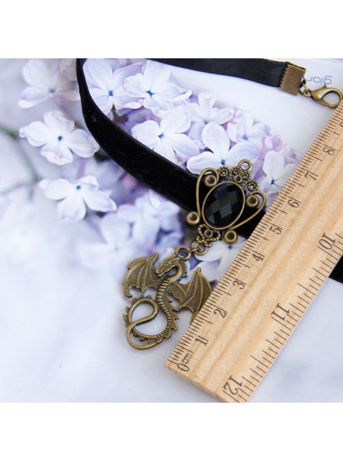Black Gothic Exquisite All-match Velvet Rope Fashion Nightmare Jewel Short Necklace
