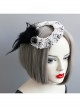 Exaggerated Gothic Fashion Black Feather Gems Retro Top Hat