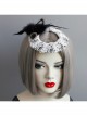 Exaggerated Gothic Fashion Black Feather Gems Retro Top Hat