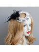 Exaggerated Gothic Fashion Black Feather Gems Retro Top Hat