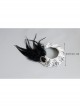 Exaggerated Gothic Fashion Black Feather Gems Retro Top Hat
