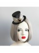 Fashion Prom Retro Gothic White Lace Black Gems Top Hat