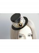 Fashion Prom Retro Gothic White Lace Black Gems Top Hat