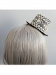 Fashion Prom Retro Gothic White Lace Black Gems Top Hat