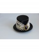 Fashion Prom Retro Gothic White Lace Black Gems Top Hat