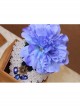 Stage Performance Dress Banquet Retro Blue Flowers White Lace Female Top Hat Hairpin