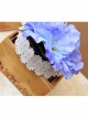 Stage Performance Dress Banquet Retro Blue Flowers White Lace Female Top Hat Hairpin