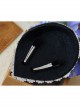 Stage Performance Dress Banquet Retro Blue Flowers White Lace Female Top Hat Hairpin