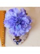 Stage Performance Dress Banquet Retro Blue Flowers White Lace Female Top Hat Hairpin