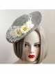 Fashion Leisure Elegant Lace Flower Grey Performance Banquet Top Hat