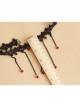 Gothic Personality Exaggerated Tassel Fashion Black Lace Ruby Choker