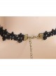 Gothic Personality Exaggerated Tassel Fashion Black Lace Ruby Choker