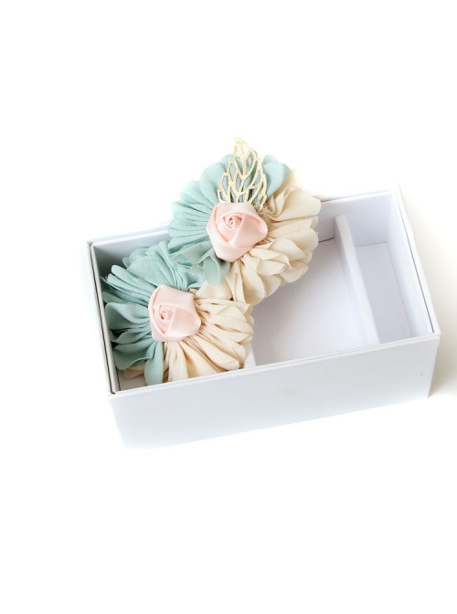 Fresh And Sweet Chiffon Flowers Pink Rose Pop Hairpin