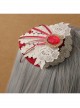 Lace Flower Bride Wedding Wine Red Tassel Prom Fashion Female Top Hat Side Clip