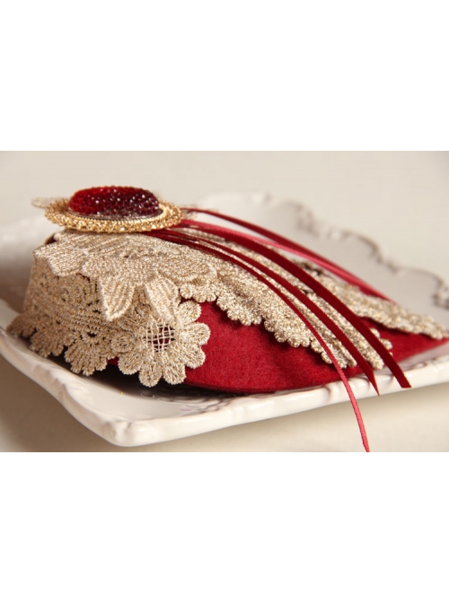 Lace Flower Bride Wedding Wine Red Tassel Prom Fashion Female Top Hat Side Clip
