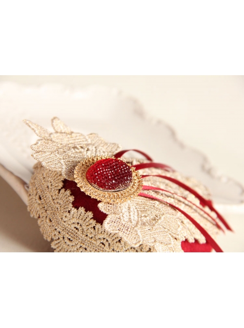 Lace Flower Bride Wedding Wine Red Tassel Prom Fashion Female Top Hat Side Clip