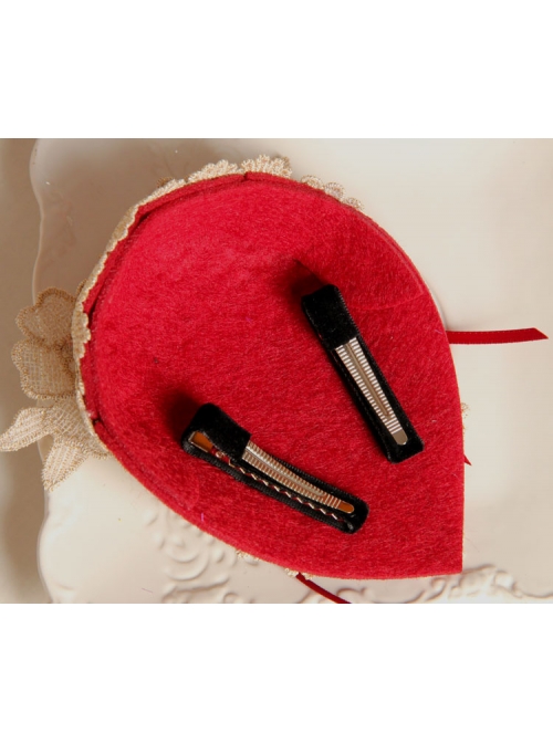 Lace Flower Bride Wedding Wine Red Tassel Prom Fashion Female Top Hat Side Clip