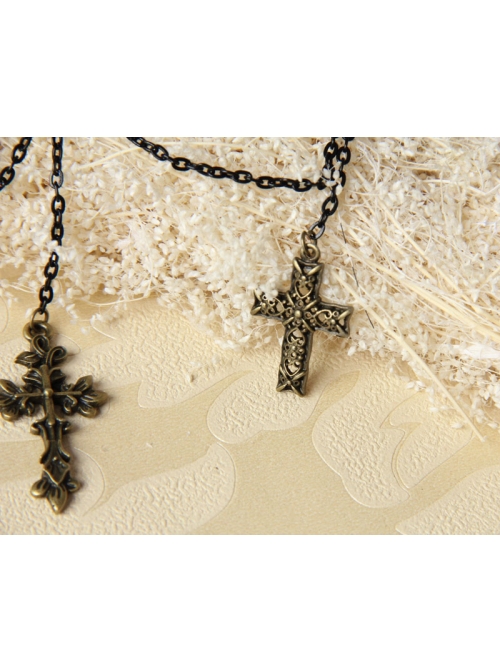 Gothic Black Lace Retro Cross Gemstone Armband Bracelet