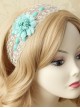 Fashion White Lace Blue Flowers Holiday Travel Christmas Headband