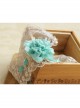 Fashion White Lace Blue Flowers Holiday Travel Christmas Headband