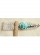 Fashion White Lace Blue Flowers Holiday Travel Christmas Headband