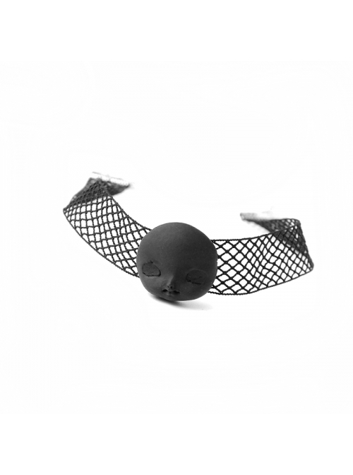 Gothic Black Grid Halloween Spooky Head Ghost Festival Masquerade Retro Collar